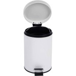White Metal 3L Small Foot Pedal Trash Bin, Suitable for Kitchen, Bathroom, and Other Places, Sanitary Trash Bin, Gift Box Packaging